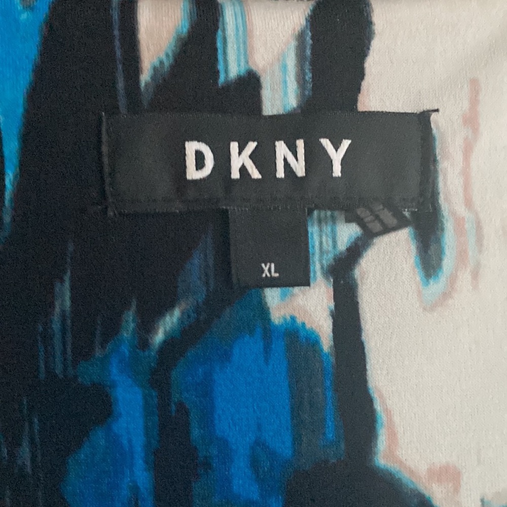 DKNY career top, white/blk/blue, size XL - Picture 2 of 4